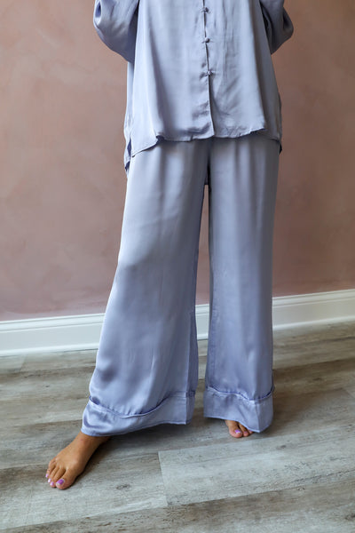 Free People Dreamy Days Solid PJ Set / Icelandic Blue