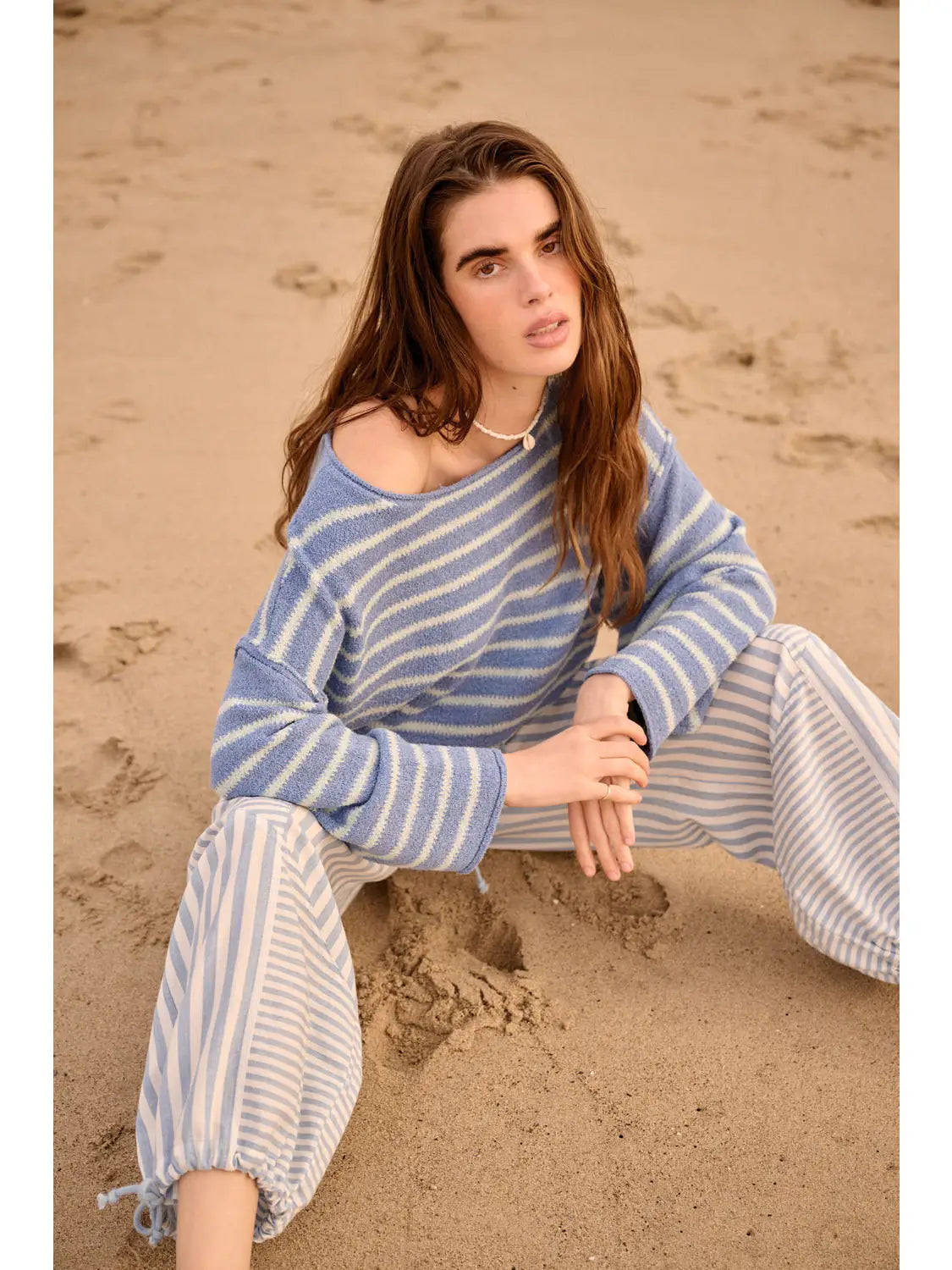 Coastal Breeze Knit Sweater / Blue