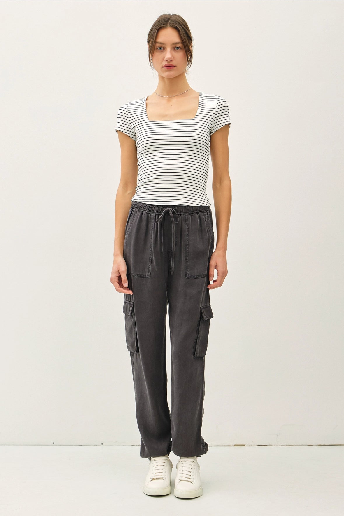 Soft Haven Square Neck Top / Navy