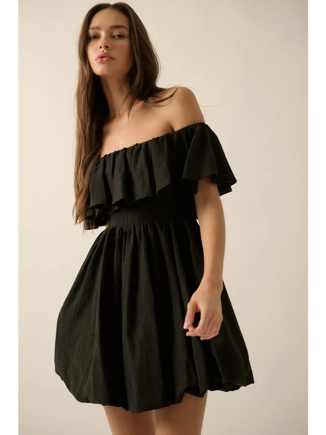 Midnight Sway Linen Bubble Dress