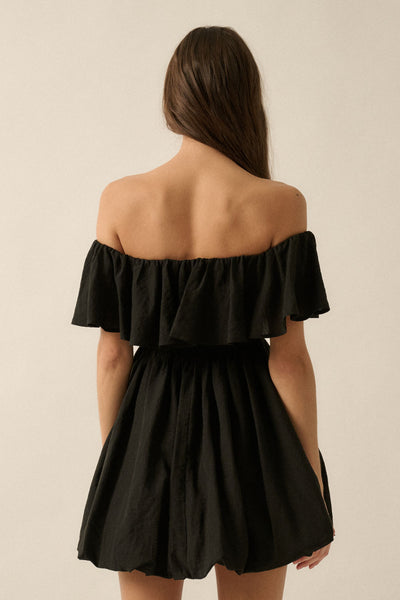 Midnight Sway Linen Bubble Dress