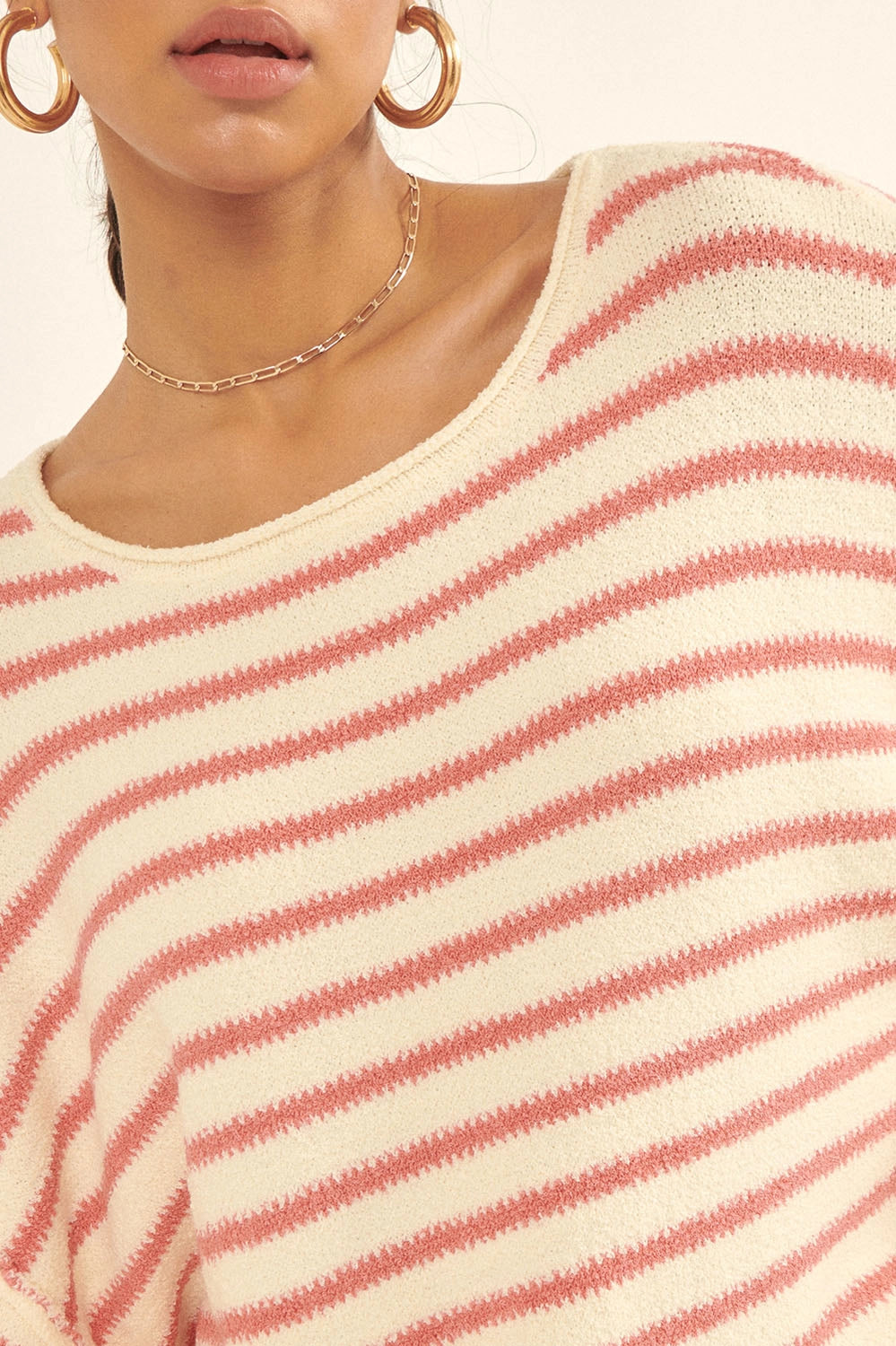 Coastal Breeze Knit Sweater / Rose
