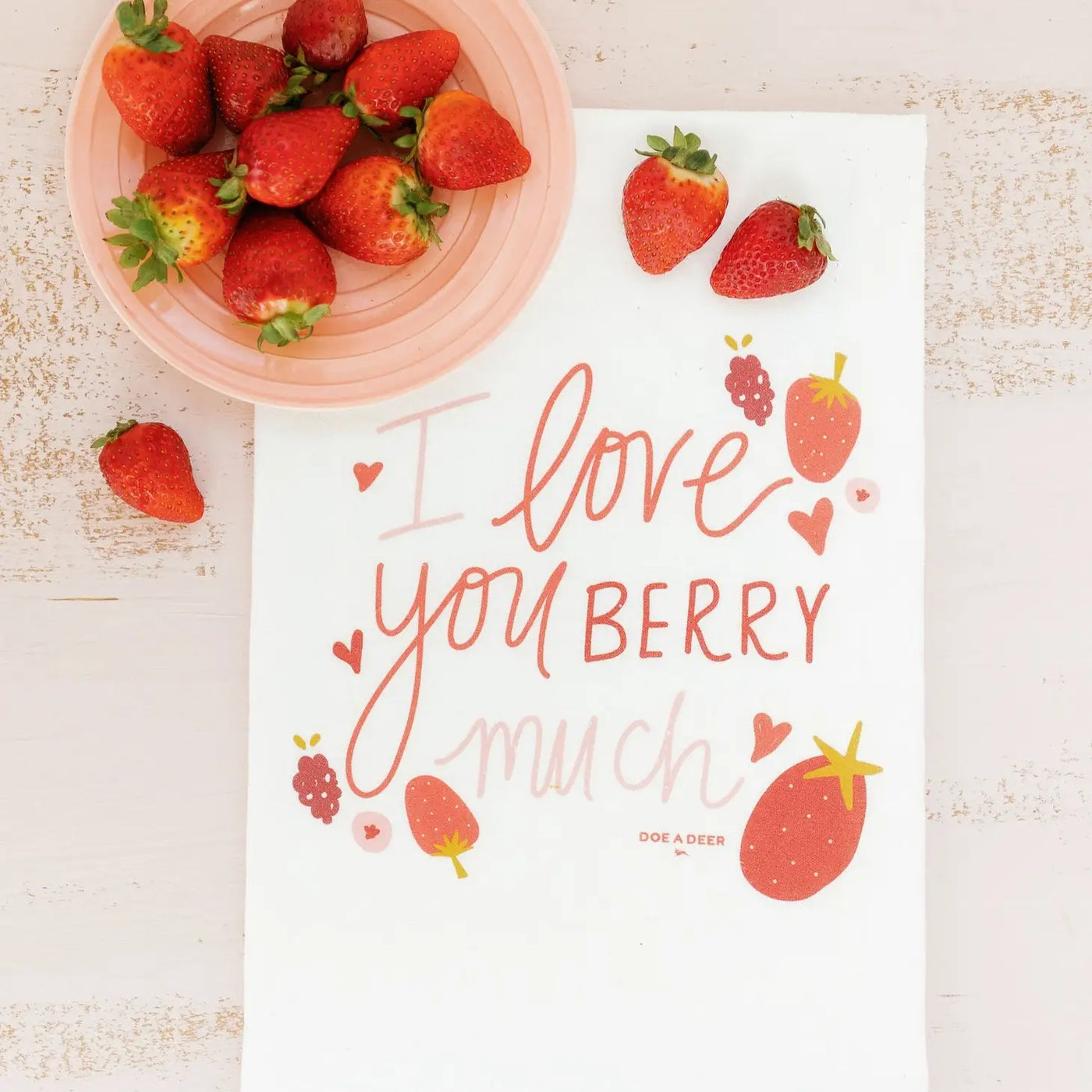 I Love You Berry Much Flour Sack Kitchen Towel