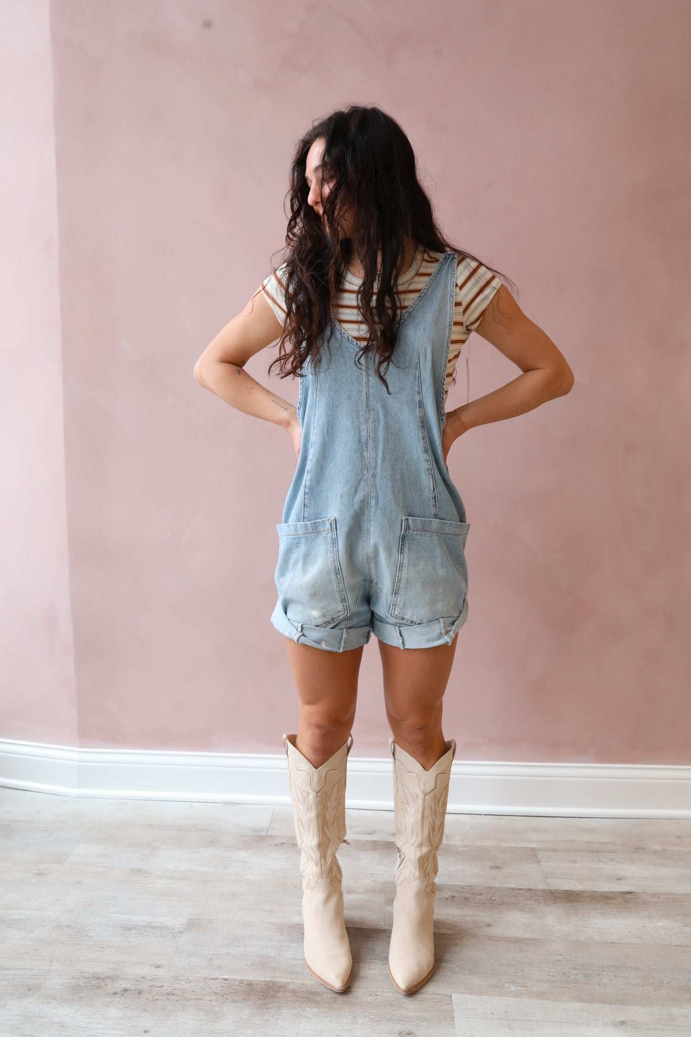 Our top-rated High Roller Jumpsuit — now in a timeless shortall! Featured in the same slouchy silhouette you know and love, this style from our We The Free collection will be an instant go-to.