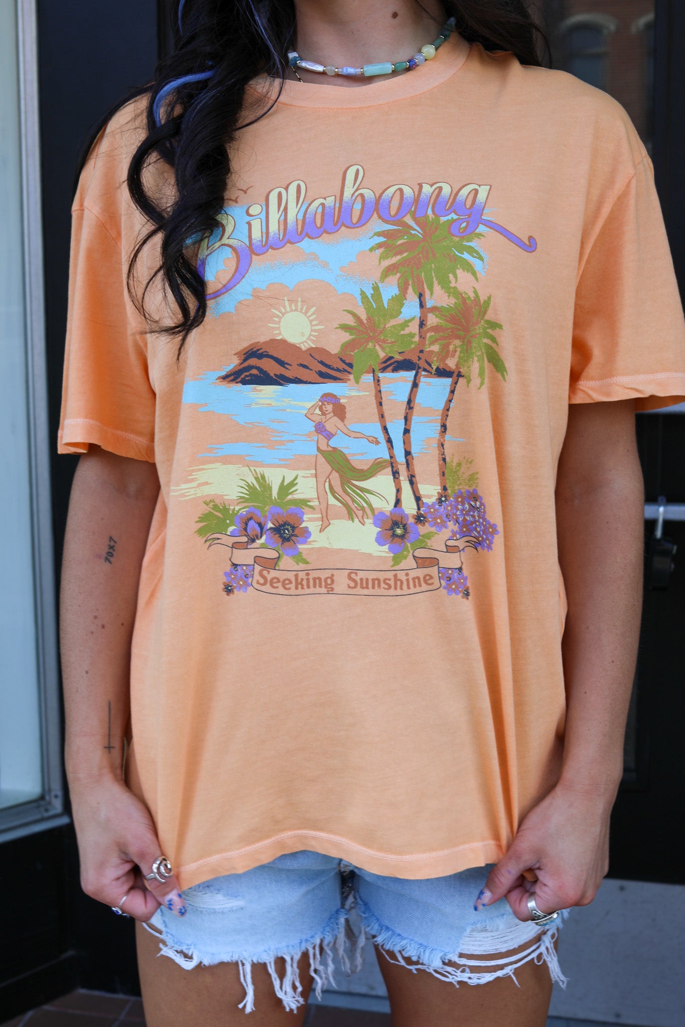 Wish You Were Here Oversized T-Shirt / Tangy Peach