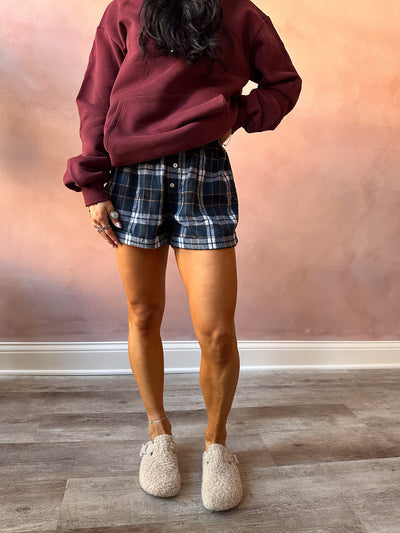 Free People Sunday Morning Boxer Short / Midnight