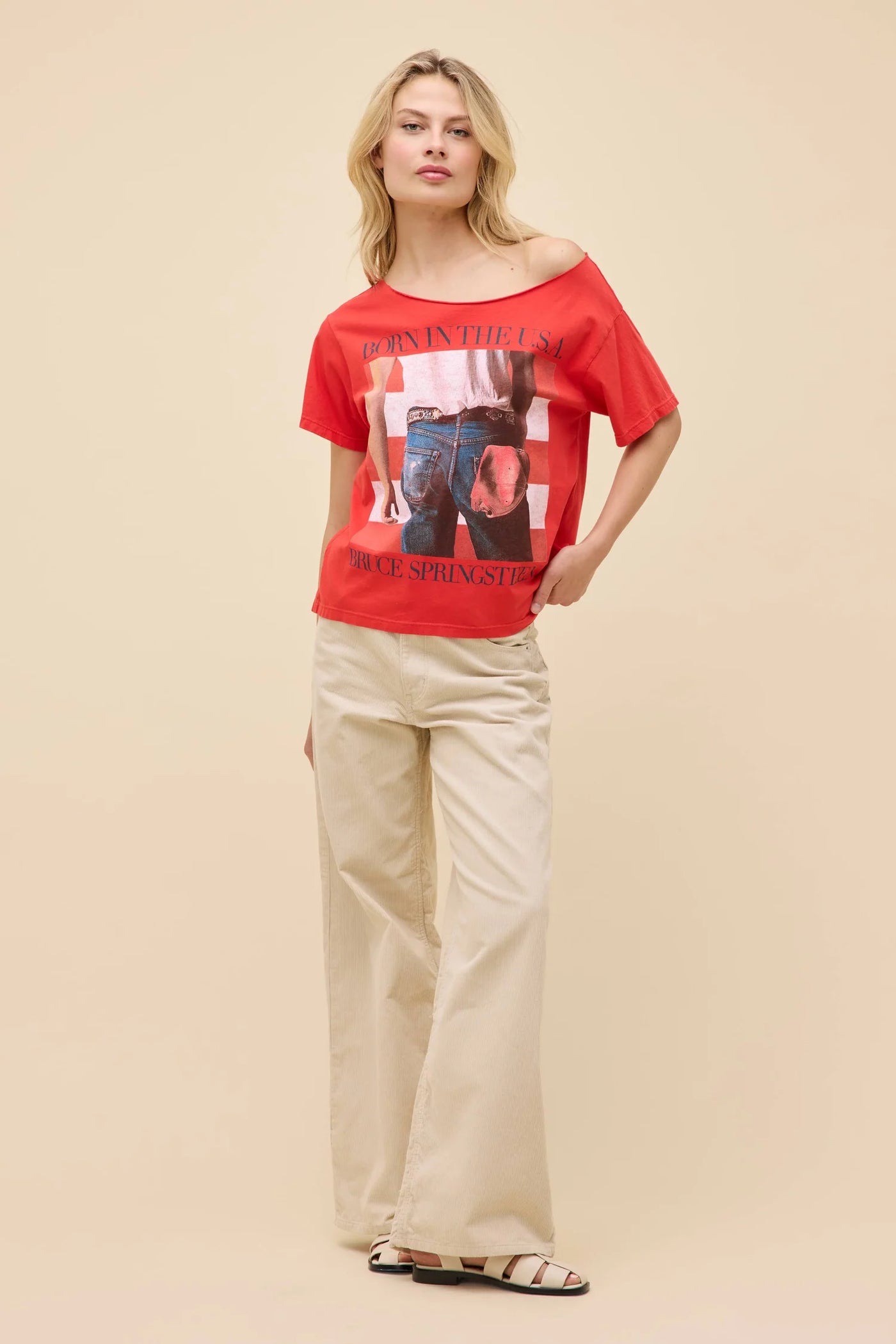 Bruce Springsteen Americana Off-The-Shoulder Tee