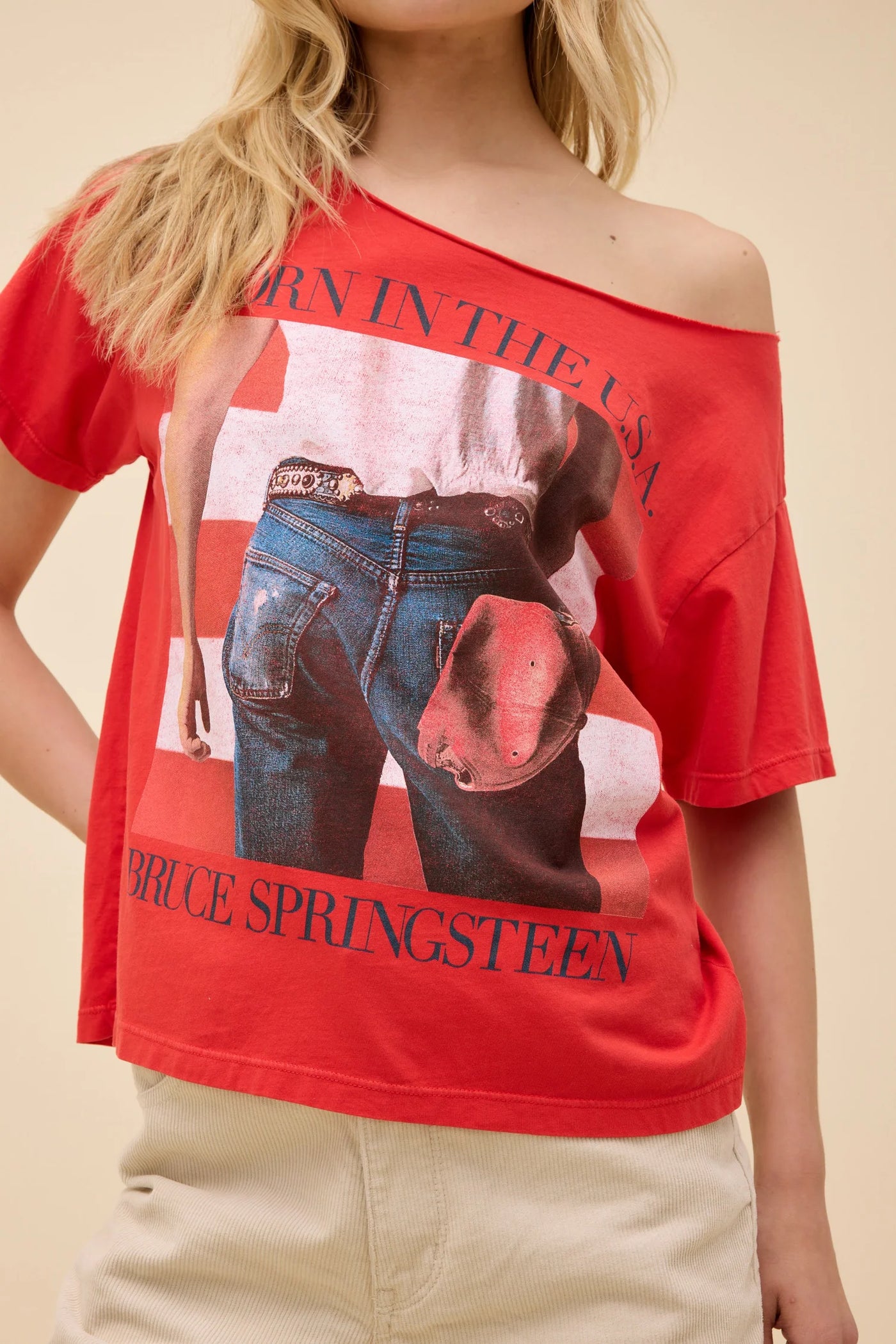 Bruce Springsteen Americana Off-The-Shoulder Tee