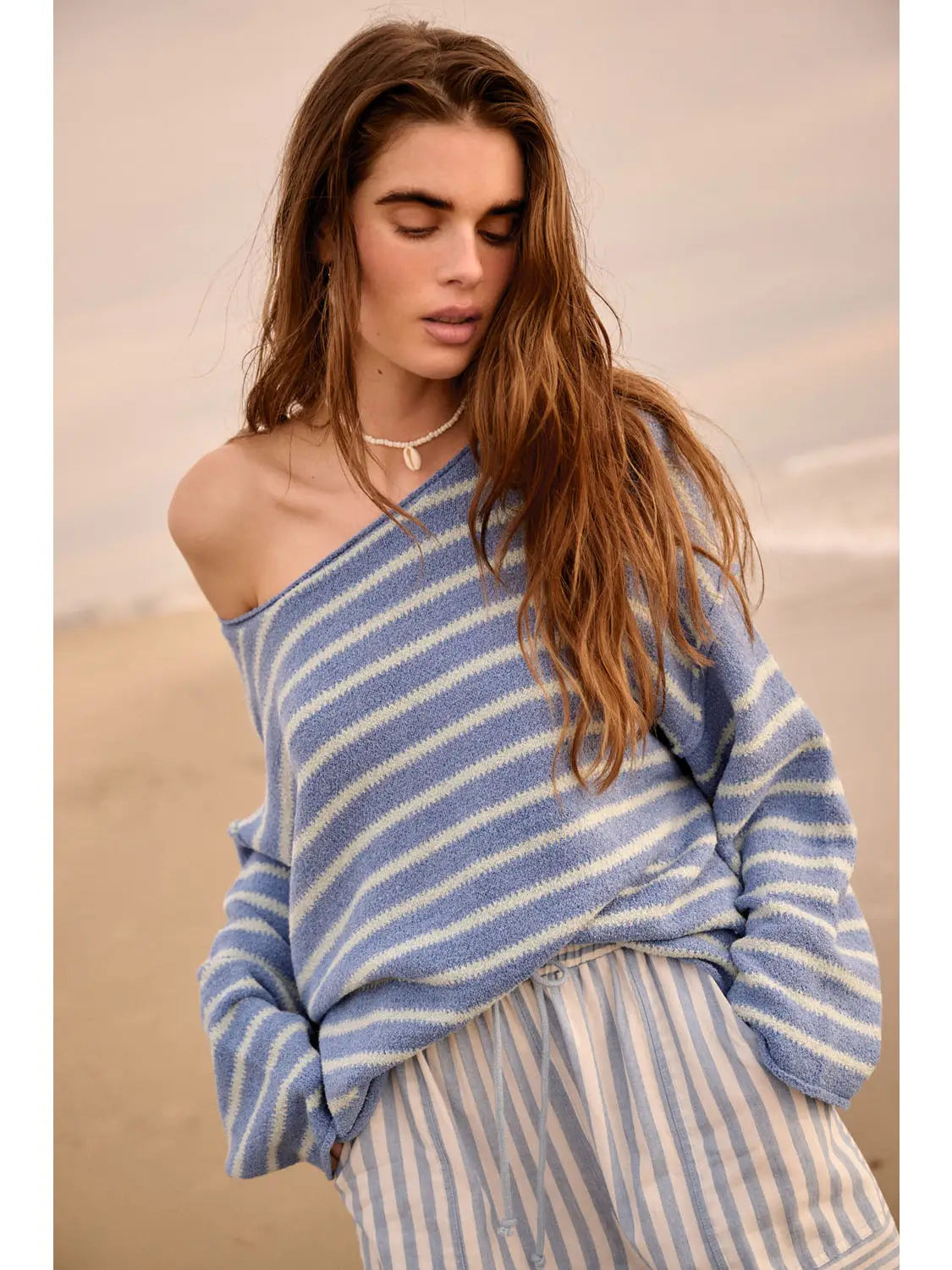 Coastal Breeze Knit Sweater / Blue