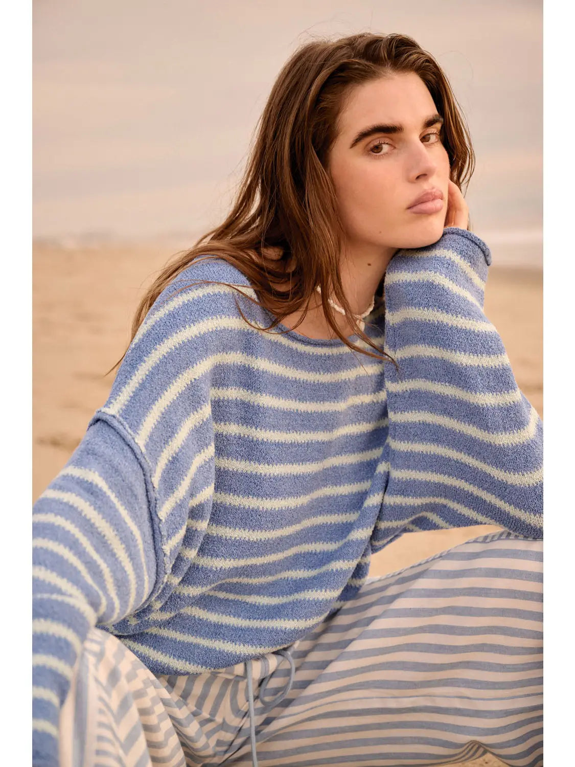 Coastal Breeze Knit Sweater / Blue