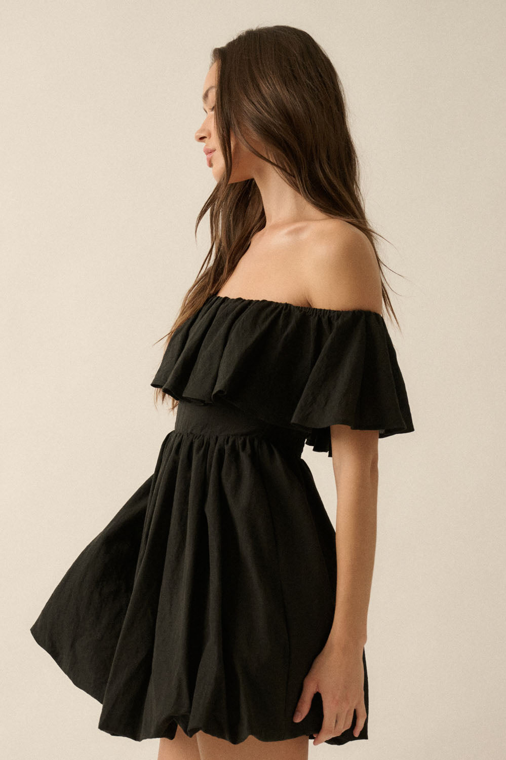 Midnight Sway Linen Bubble Dress